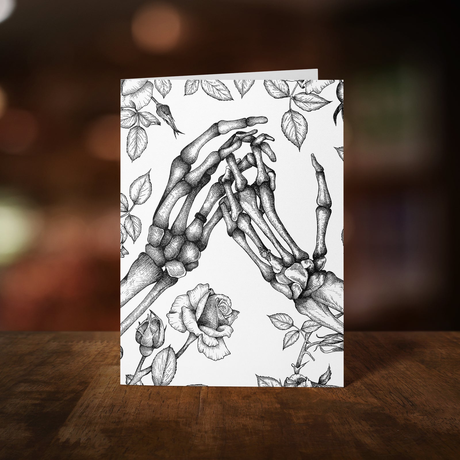 Skeleton and Roses - Greeting Card