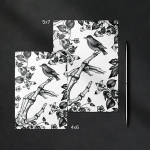 Skeleton and Sparrow - Greeting Card