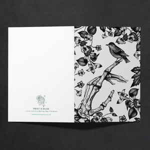 Skeleton and Sparrow - Greeting Card