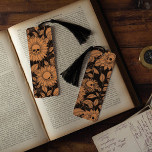 Skull Sunflowers Bookmark