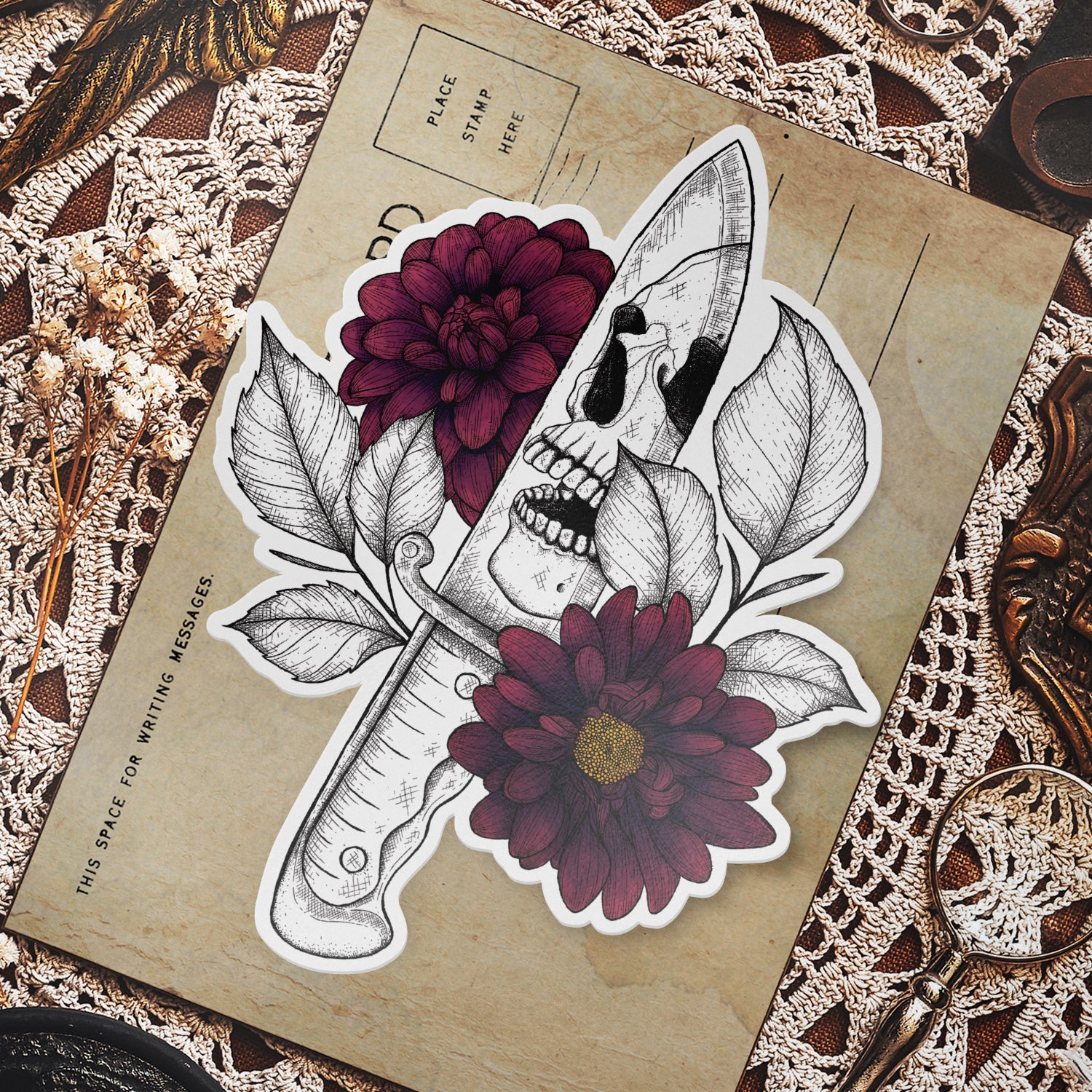 Skull Knife - Vinyl Sticker