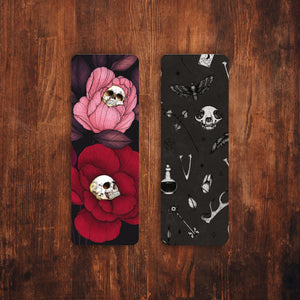 Skull Peonies - Bookmark
