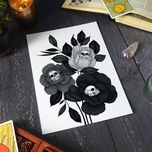 Skull Peonies - Standard Art Print