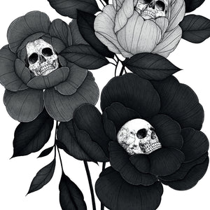 Skull Peonies - Standard Art Print