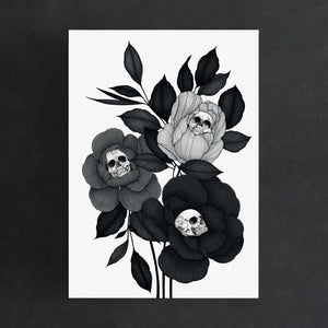 Skull Peonies - Standard Art Print