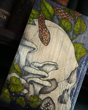 Skull and Snake Original Wood Art
