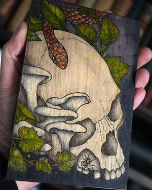 Skull and Snake Original Wood Art