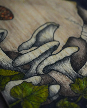 Skull and Snake Original Wood Art