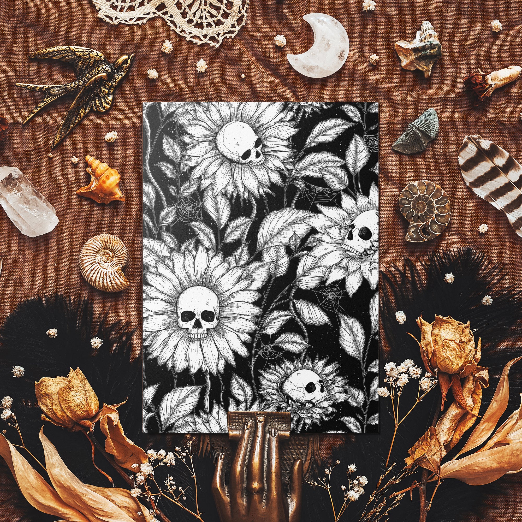 Skullflowers - Mohawk Fine Art Postcard