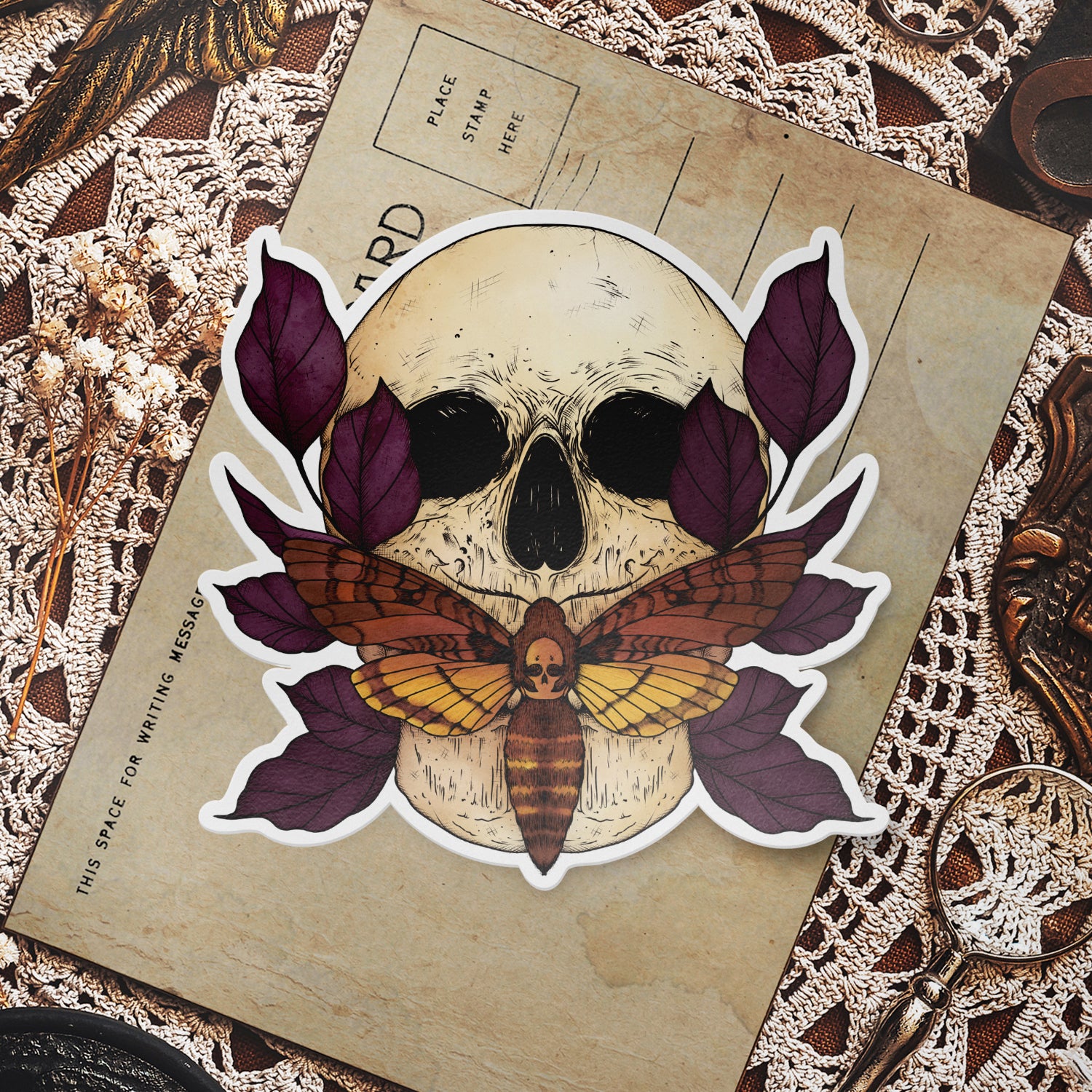 Death's Head Hawkmoth - Vinyl Sticker