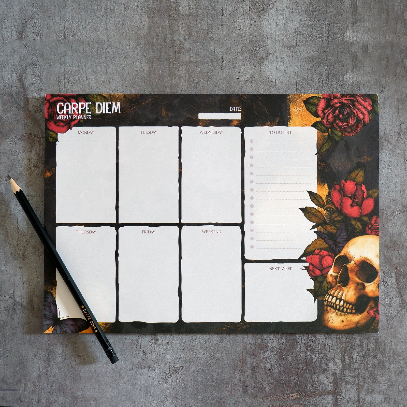 Skull and Roses - Weekly Planner Pad