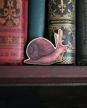 Snail - Wooden Pin Badge