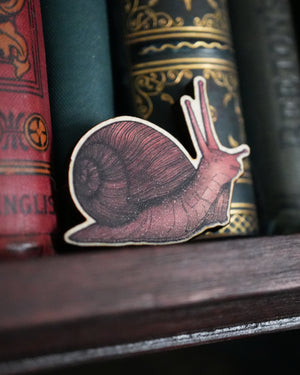 Snail - Wooden Pin Badge