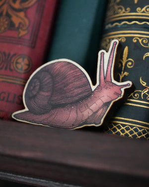 Snail - Wooden Pin Badge