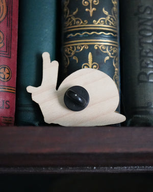 Snail - Wooden Pin Badge