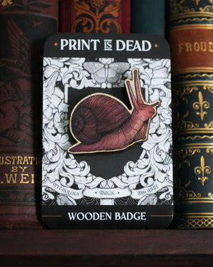 Snail - Wooden Pin Badge