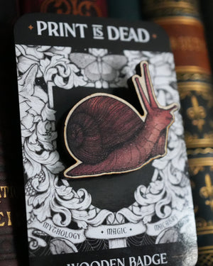 Snail - Wooden Pin Badge