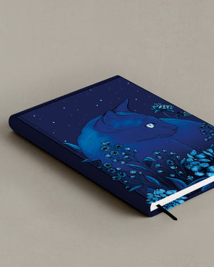 Starlight Cat - Lined Hard Cover Notebook