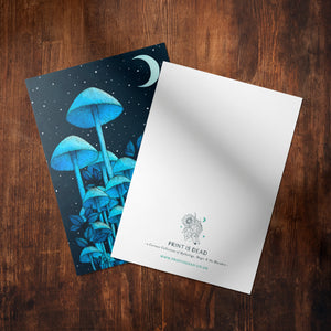 Starlight Mushrooms - Glossy Fine Art Postcard