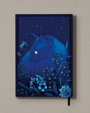 Starlight Cat - Lined Hard Cover Notebook