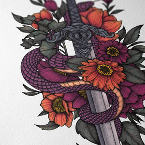 Sword & Serpent - Giclée Art Print