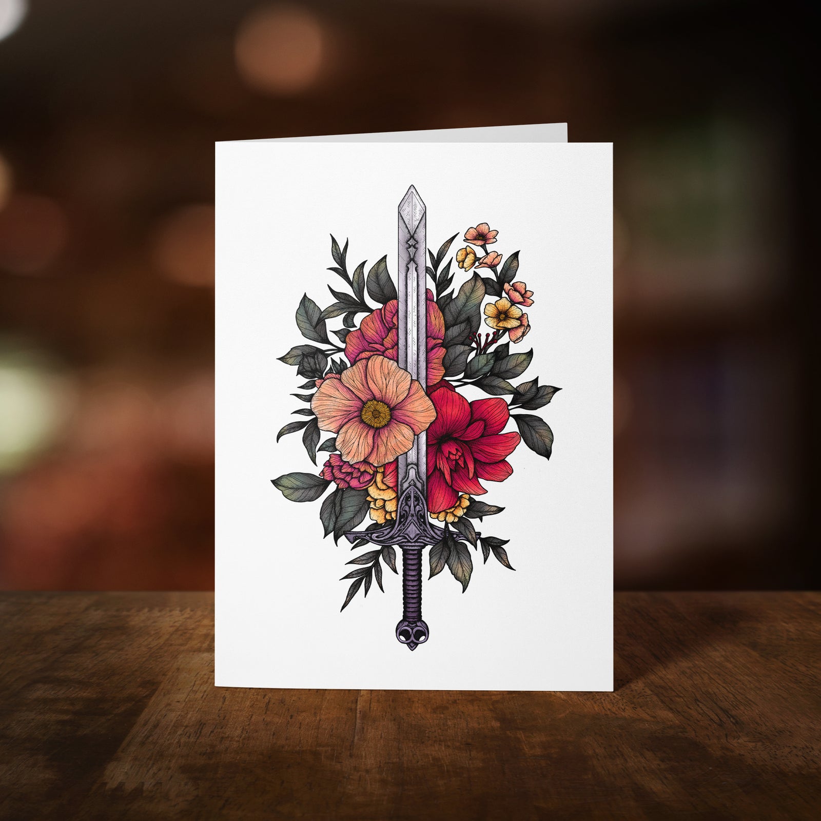 Sword & Blooms - Greeting Card