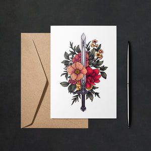 Sword & Blooms - Greeting Card