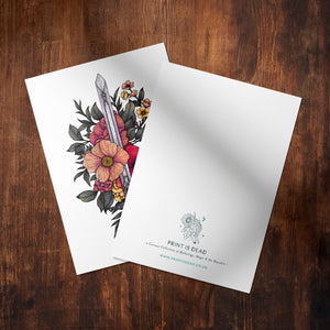 Sword and Blooms - Mohawk Fine Art Postcard