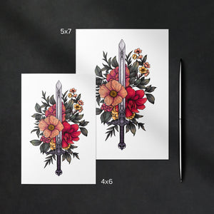 Sword & Blooms - Greeting Card