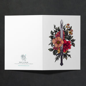 Sword & Blooms - Greeting Card