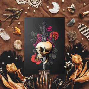 Sword and Skull - Glossy Fine Art Postcard