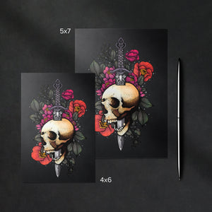 Sword and Skull - Glossy Fine Art Postcard