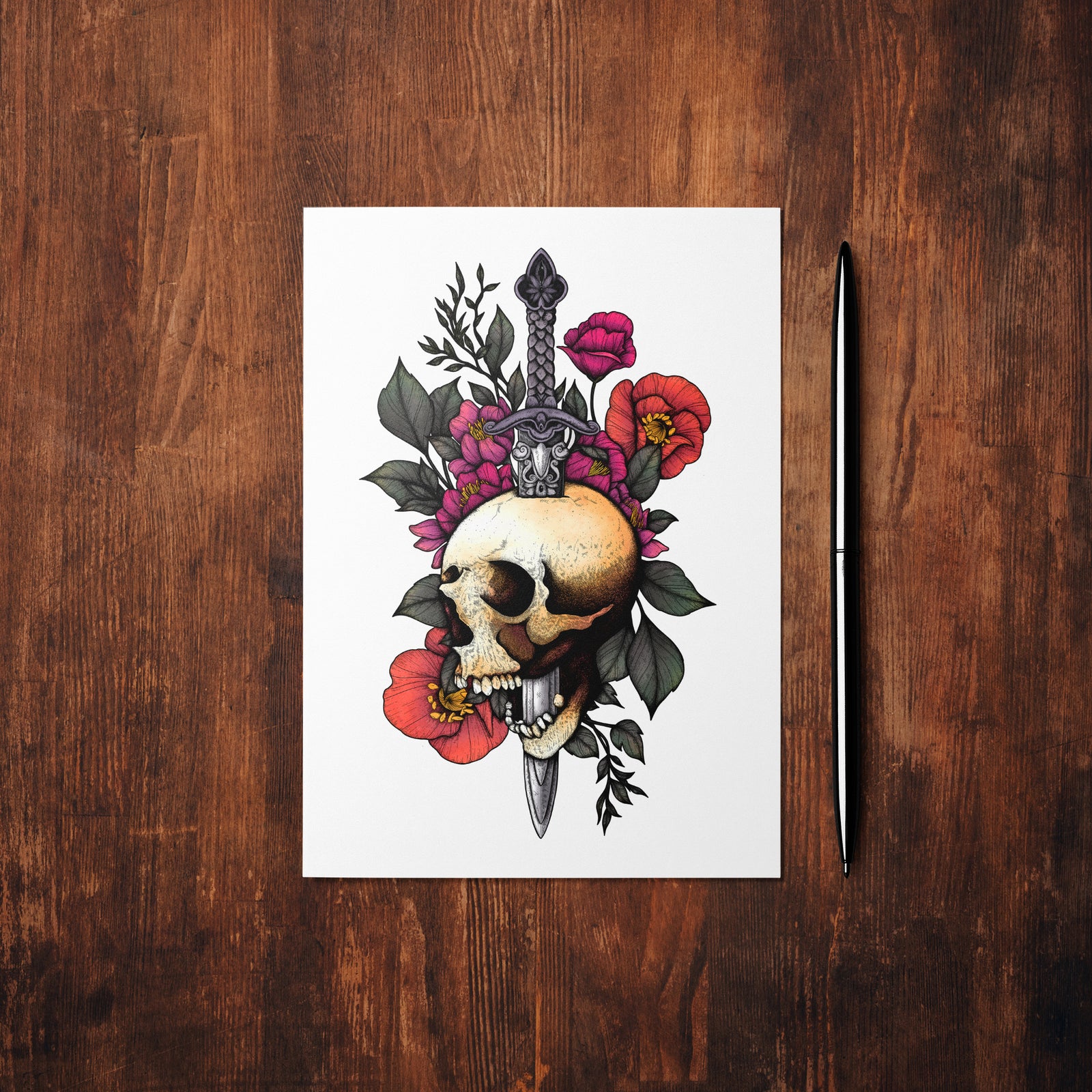 Sword and Skull - Mohawk Fine Art Postcard