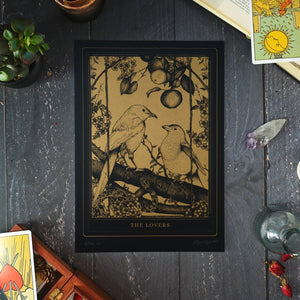 The Lovers Tarot - A4 Risograph Print