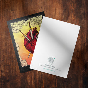 Three of Swords Tarot - Glossy Fine Art Postcard