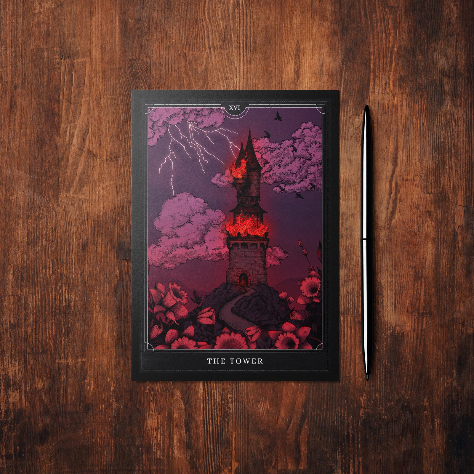 The Tower Tarot - Glossy Fine Art Postcard