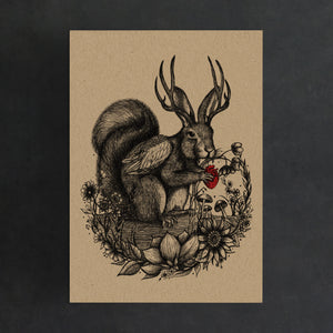 Wolpertinger - Kraft Art Print