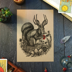 Wolpertinger - Kraft Art Print