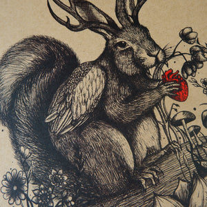 Wolpertinger - Kraft Art Print