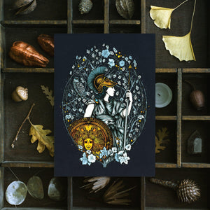 Goddess Athena - Postcard Mini Print - Print is Dead