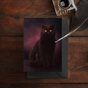 Black Shadow Cat - Greeting Card