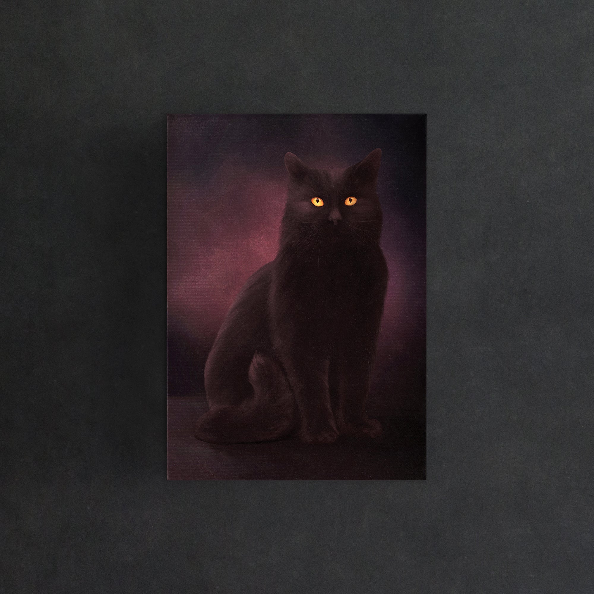 Black Shadow Cat - Postcard Mini Print