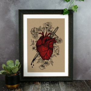Bleeding Heart - Kraft Art Print