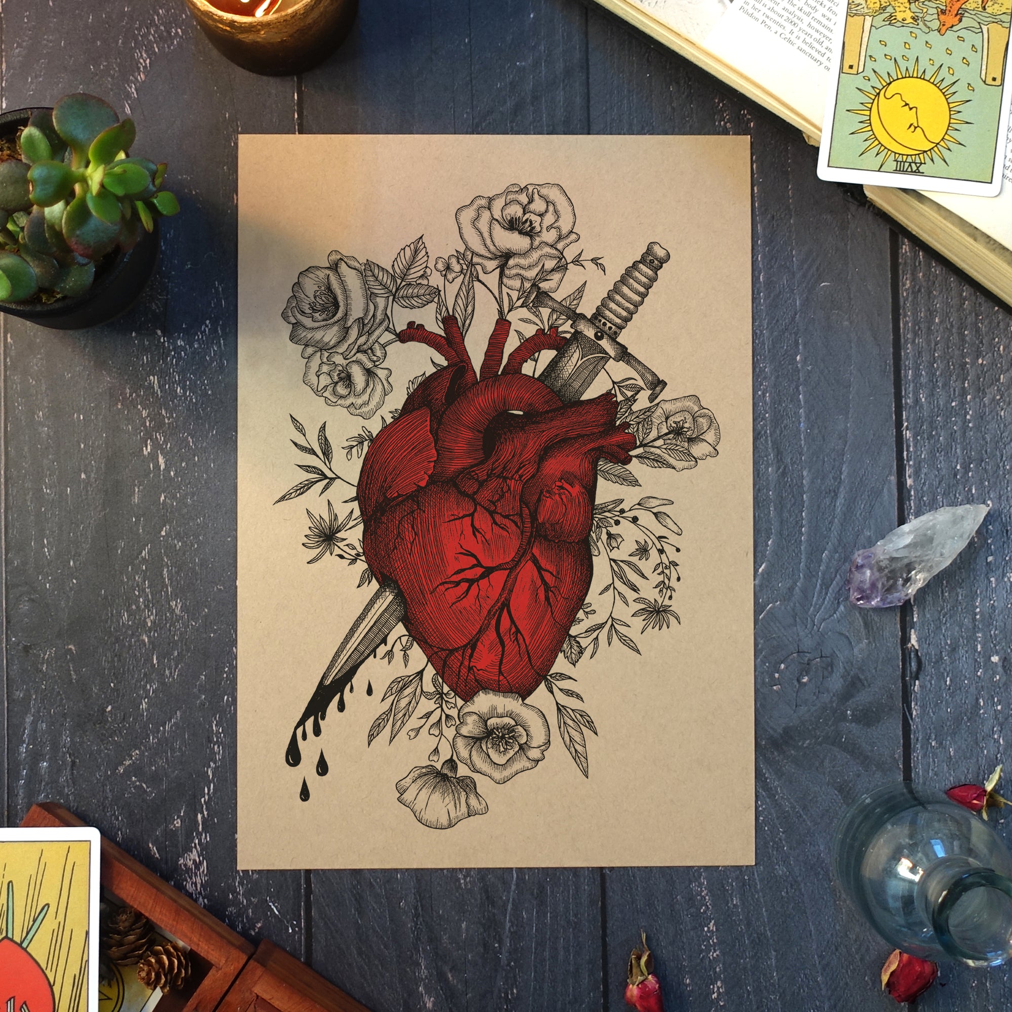 Bleeding Heart - Kraft Art Print