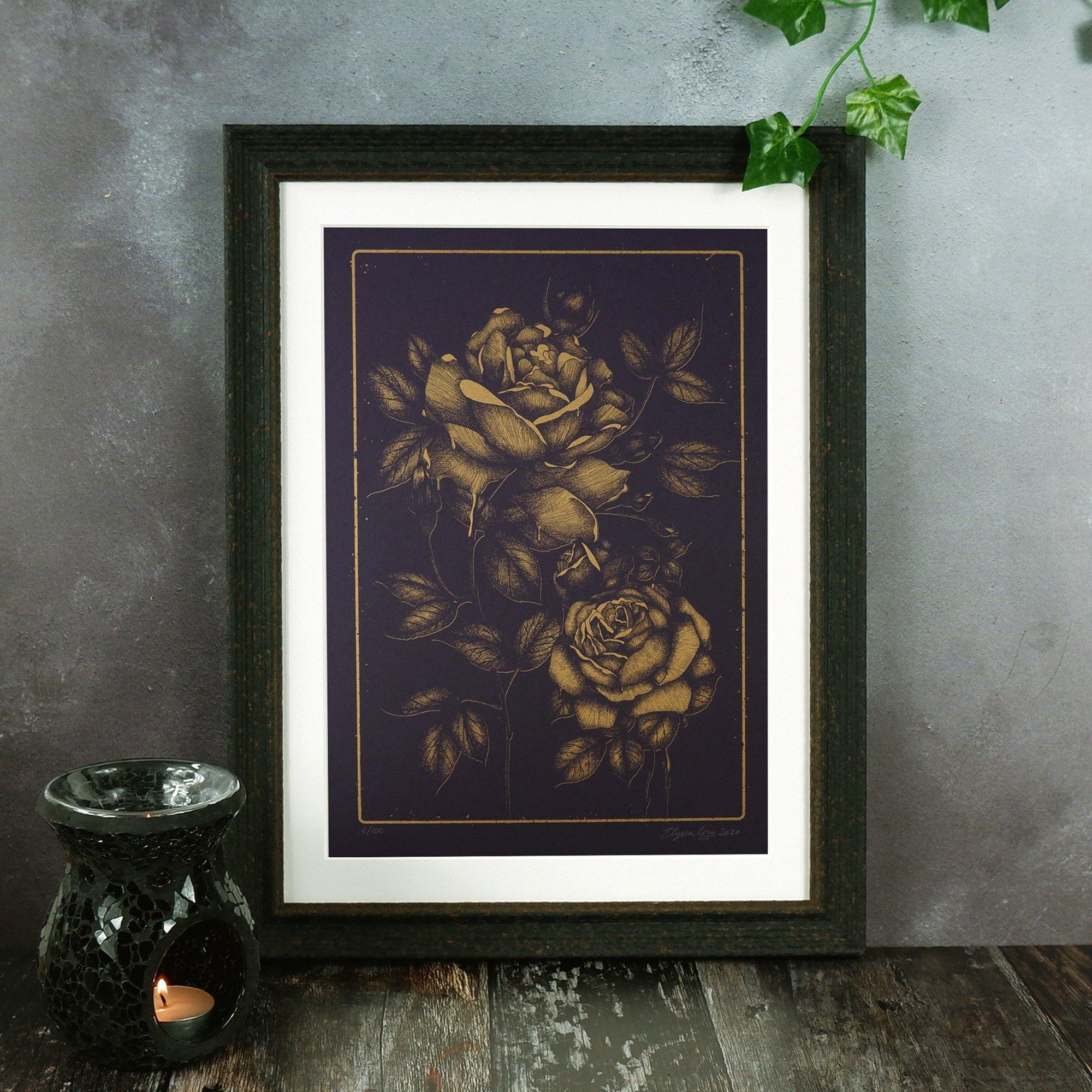 Bleeding Roses - Limited Edition Risograph Print - Print is Dead