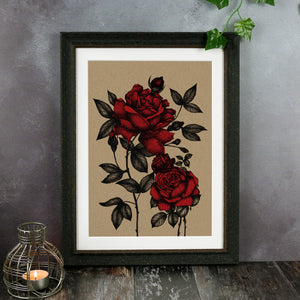 Bleeding Roses - Kraft Art Print