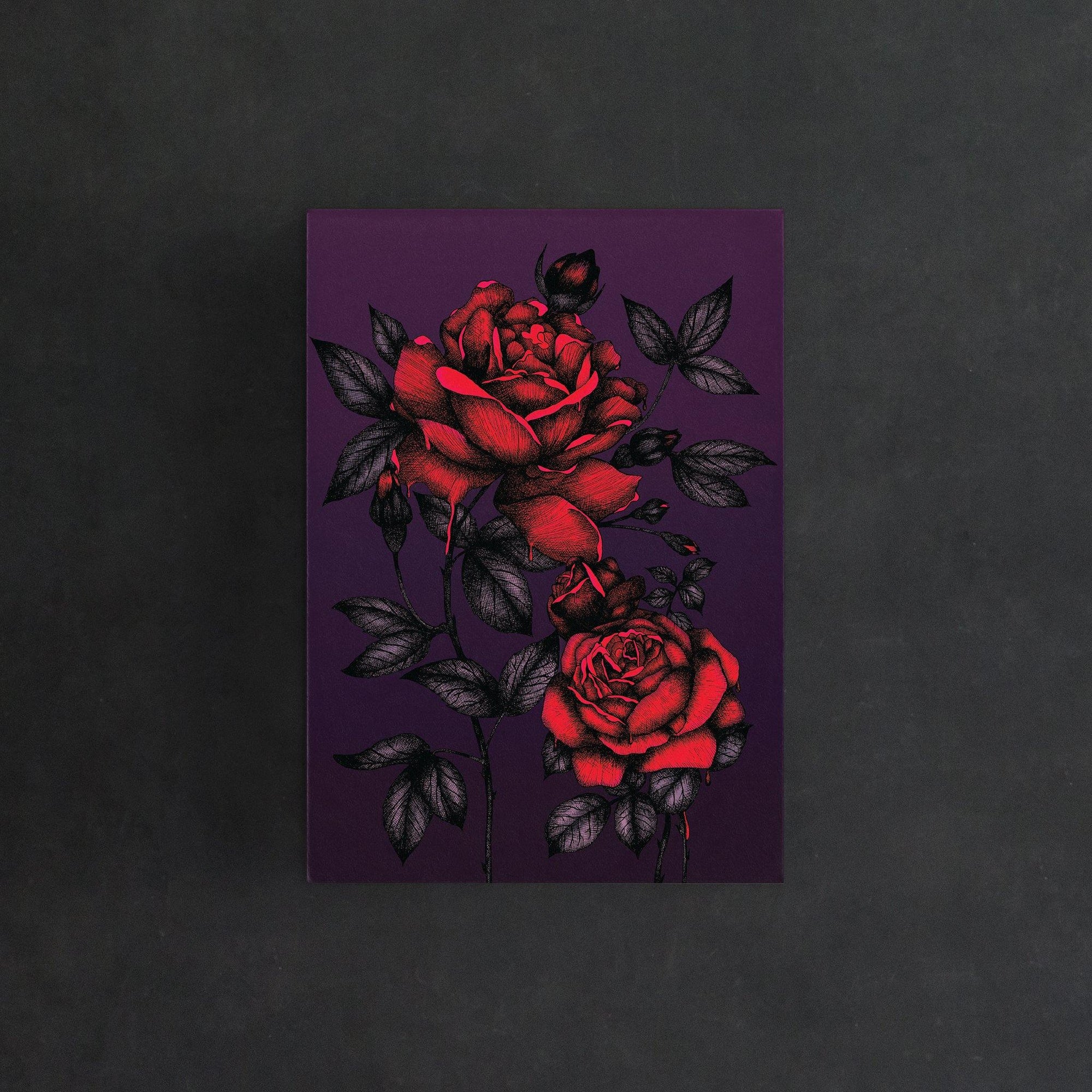 Bleeding Roses - Postcard Mini Print - Print is Dead