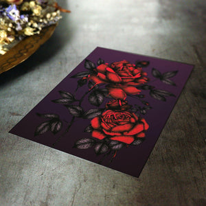 Bleeding Roses - Postcard Mini Print - Print is Dead