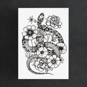 Floral Snake - Digital Art Print - Print is Dead
