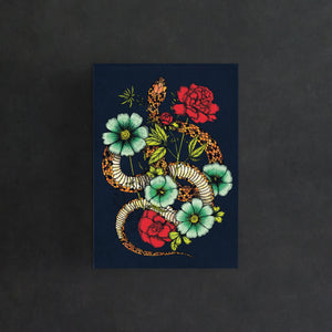 Floral Snake - Postcard Mini Print